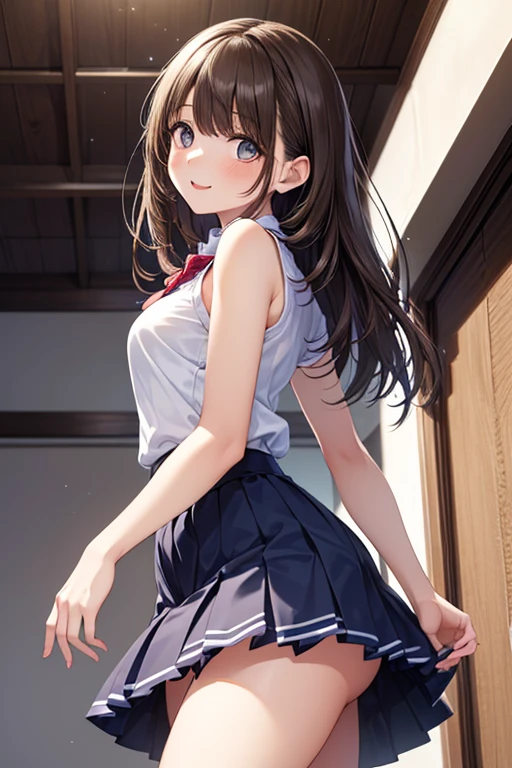 ((セーラー服の大人の女性はSchool stairsを登っている:1.4), (One adult woman:1.3), ((highest quality)), (Super detailed), (Very detailed CG 統合 8k 壁紙), Very detailed, High resolution raw color photos, Professional photography, (Ultra-high resolution, Perfect Pixel, Depth of written boundary, 4K, RTTX 10.0), ((Smooth texture:0.75, Realistic texture:0.65, Realistic:1.1, Anime CG Style)), Beautiful Anime Girls, Beautiful art style, Anime characters, Brown Hair, Long twin tails, Great face and eyes, Slender body, (Stunningly beautiful adult woman), (Beautifully detailed eyes:1.3), (Detailed face:1.2),(School stairs:1.3), Exact number of arms, Exact number of legs, Perfect Anatomy, (Embarrassed expression, Surprised expression), Angle from behind, Looking Back, The skirt is flipped in strong winds, (Pink satin panties are visible:0.95)
