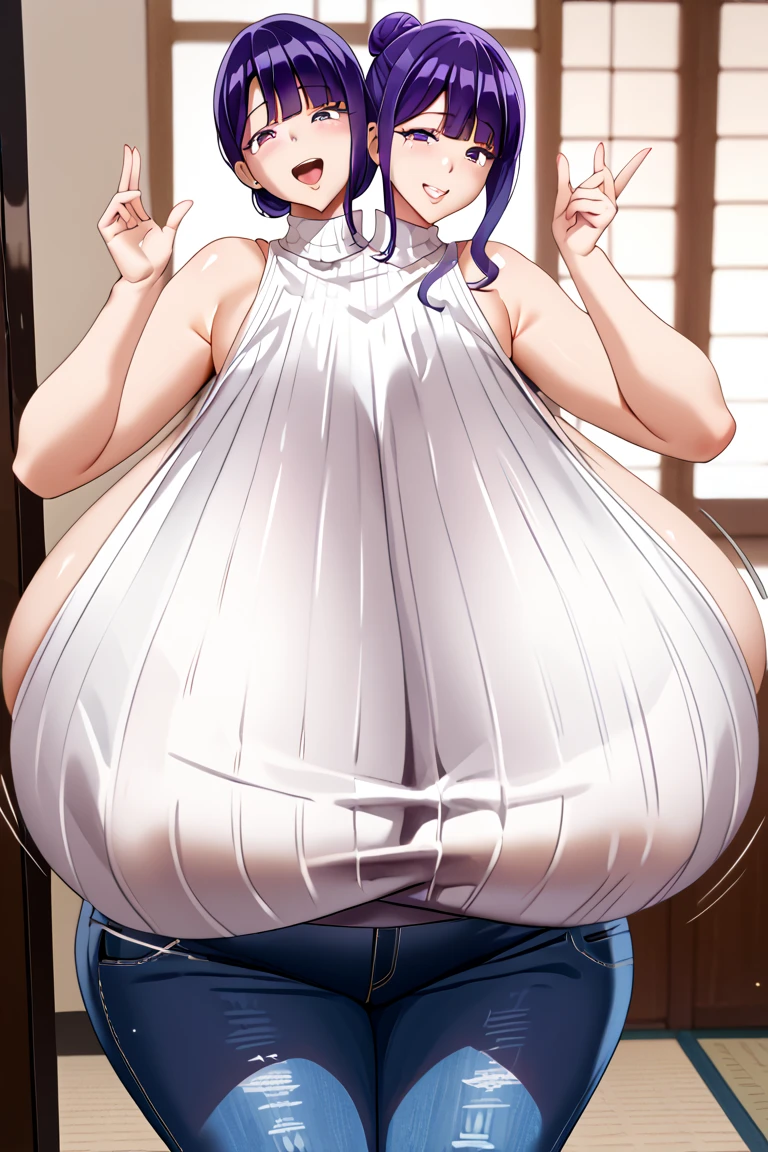 Tsubaki Miyajima (Saimin Seishidou) XL pony LORA, (Front view),(Dark bedroom at midnight), (Highest quality: 1.5), (masterpiece: 1.5), (2.5D), (Vibrant colors), (one character), (exaggerated proportions), (transformation), (Perfect Anatomy), ( Center letter), (Absurd), (4K wallpaper), (Detailed eyes), (Perfect hands), (Perfect Fingers), (Beautiful Skin), (Plump skin), (Perfect Shadow), (whole body), (Beautiful Eyes), (masterpiece), (Voluptuous body), (Pretty face), Mature adult woman, Low, slightly messy purple hair, Gray eyes, (Focus on your audience), Heart Name Tag, (Mother, Mother, Mother, Mom), ((White frills ),(wear a pink apron), (Sticky cloth), (Sweat), (Transparent skin)), (Wearing pink long gloves), Wearing fishnet stockings , A bright and loving expression, Mature mature woman face, Red lipstick, White Steam Huge Breasts, Huge thighs, Huge Ass, Voluptuous body, Good balance, She has a little boy by her side.、Standing in a bedroom at home