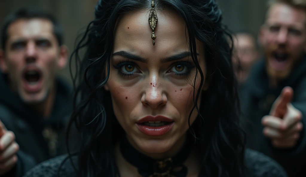 “”witch” by Steve McCurry, 35mm, F/2.8, insanely detailed and intricate, character, hypermaximalist, brutal, ornate, beautiful, bodypaint, suffering, dreadful, gothic, terror, horror, fully revealed, erotic, disappealing, repulsive, grim, sad, hateful, hyper-realistic, super detailed, popular on Flickr”