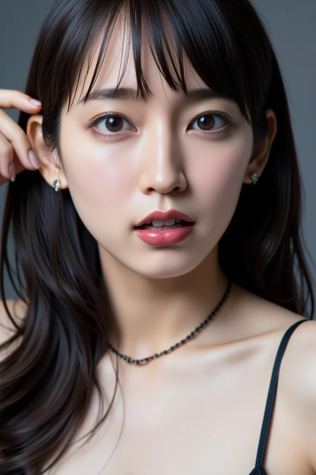 1girl, woman, masterpiece, best quality, highest quality, cinematic lighting, (volumetric lighting), extremely detailed CG unity 8k wallpaper, focused, 8k wallpaper, extremely detailed, ultra realistic, photorealistic, sharp focus, absurdres, (HDR:1.2), (high contrast), photograph, detailed and intricate, instagram, portrait, highly detailed, digital painting, artstation, concept art, smooth, sharp focus, illustration, cinematic lighting, (big breast:1.2), medium shoulder,