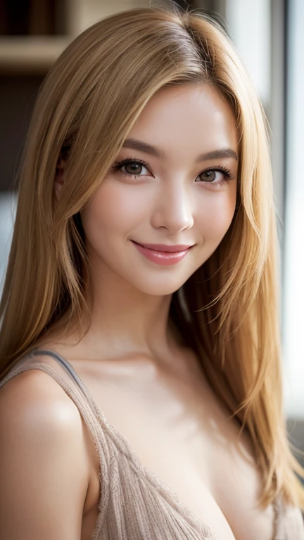 girl, smile, white bodysuit, blonde, blue eyes, Hyper Realistic