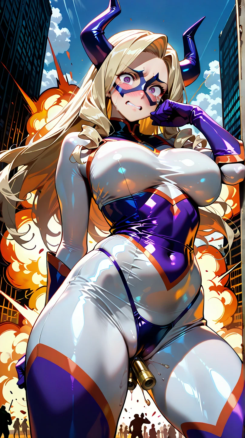 1 chica, traje de astronauta, curvas atractivas, Heart pattern background , seductora, sexy, pelo blanco