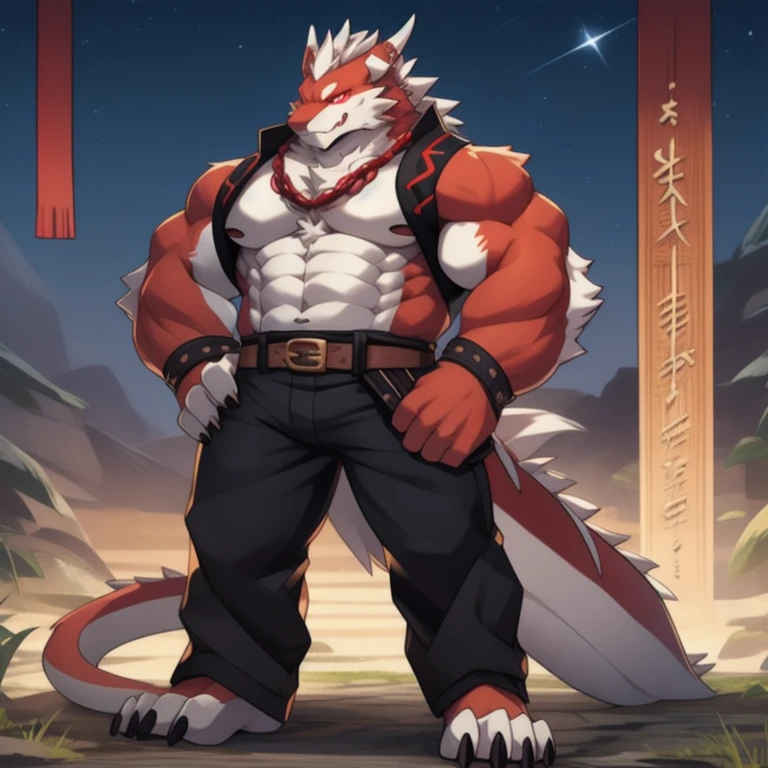 Masterpieceы, fluffy, Male, anthropomorphic, Emirates dragon,veiny, athletic body, tender eyes, shiny body, Street Thug, anime, depth of field, perfect lighting, (Best quality),(Masterpiece),(ultra detailed), sharp focus, detailed background, black boxer, shirtless, fierce look, Soldier's look, whole body, Six pack abs, black nipples, black gloves,Glossy leather