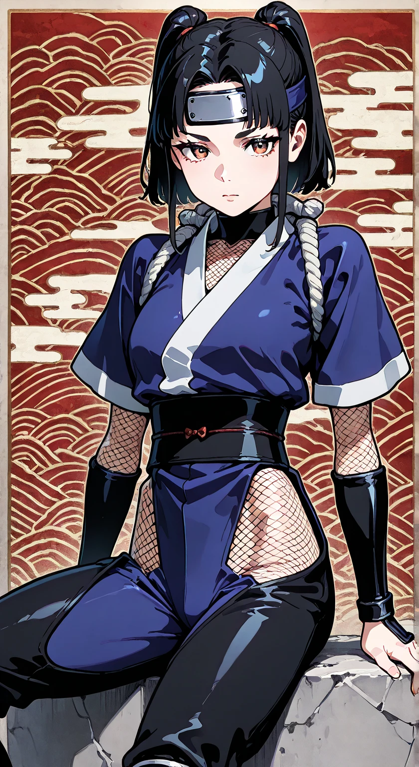 (((((roll up bandage sideways on a chest tightly to cover the chest without gaps))))), (((bandage samweways))), the bantage is no chest shape, flat chest, ((Japanese Gangster BOSS)), adult woman with the dignified presence, Killing Qi, wear nothing around shoulder, wear nothing around neck, wear the kimono, wear it below the waist, (I wind it up to control it, and to attach it), ((kimono come off)) ,wear the kimono multiple times, Bare shoulders and the clavicle, black and gold kimono, put on over jacket of kimono, (holding a japanese sword which shine in purple, The handole of the sword is black, and the blade is gray, long sword), eye fire, low angle, whole body, bandage is seen, anime character, Glaring, off sholder, nappropriate smile, Excellent, black blue hair, can see both shoulder, ((long kimono hem)), small face, ((some cherry blossam big tattoo on the arm)),((Sit with your legs folded)), ((background Japanese gate with circlr mark)),muscular,drink sake,fullmoon in the sky, The kimono is spreading,(((ultra-detailed))),super beautiful,Masterpiece,Killing Qi,Intimidation,zoom up