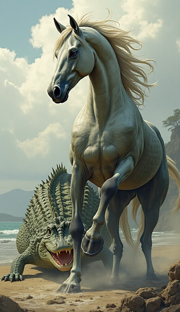 Lizard bite horse's tail