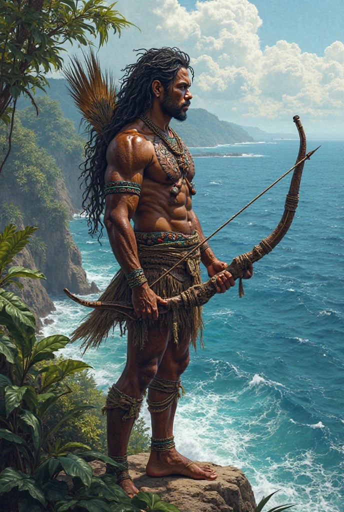 Warrior indigenous colombian caribbean Tayrona archer