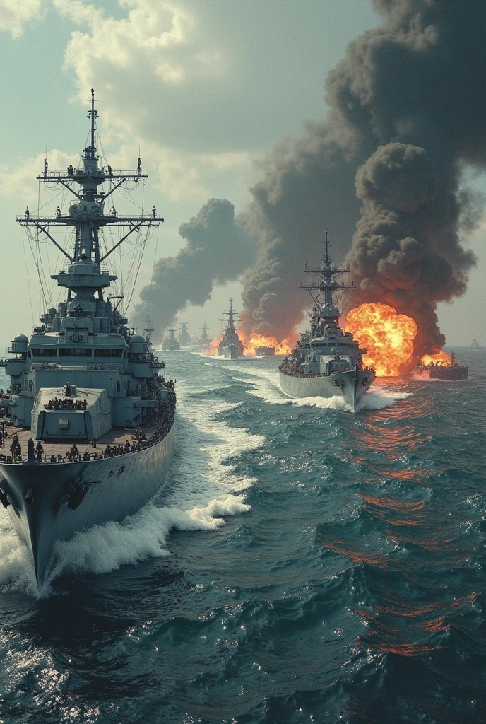UHD, 4k, ultra detailed, cinematic, a photograph of <lora:Battlefield ww1 style:1>
a group of soldier people on a battleship in the water battlefield ww1 style,weapon,outdoors,multiple boys,sky,cloud,water,gun,military,military uniform,ocean,helmet,fire,smoke,6+boys,aircraft,military vehicle,watercraft,explosion,ship,world war ii,soldier,warship,war , war, war zone, battle, warrior, soldier, dark themed, cinematic, film look, world war 1, first world war, ww1, military, dramatic light, epic, beautiful lighting, inpsiring