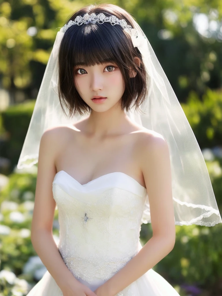 (highest quality:1.5)、(Realistic:1.5)、(1 person:1.5)、(On all fours:1.2)、(Crawling posture)、Very detailed、High resolution、8k wallpaper、、Small breasts、Natural color lips、Cute Smile、Japanese women、20-year-old girl、Beautiful and elegant face、Perfect and beautiful face、Big eyes、Brunette's eyes、Beautiful and elegant face、Perfect and beautiful double eyelids、Natural Bangs、Beautiful thin nose、Beautiful Skin、chestnut brown hair、Medium Bob Hair、Shortcuts、Natural Bangs、Perfect and beautiful face、Slim face and figure、(looking at the camera)、Bright lighting、Professional Lighting、Forward lighting、Natural smile、church、princess-Line wedding dress、tiara、Beautiful cleavage、