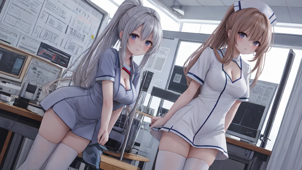 Ndfw, Sexy girl working as a nurse in a tight work dress and has her ass touched by the patient