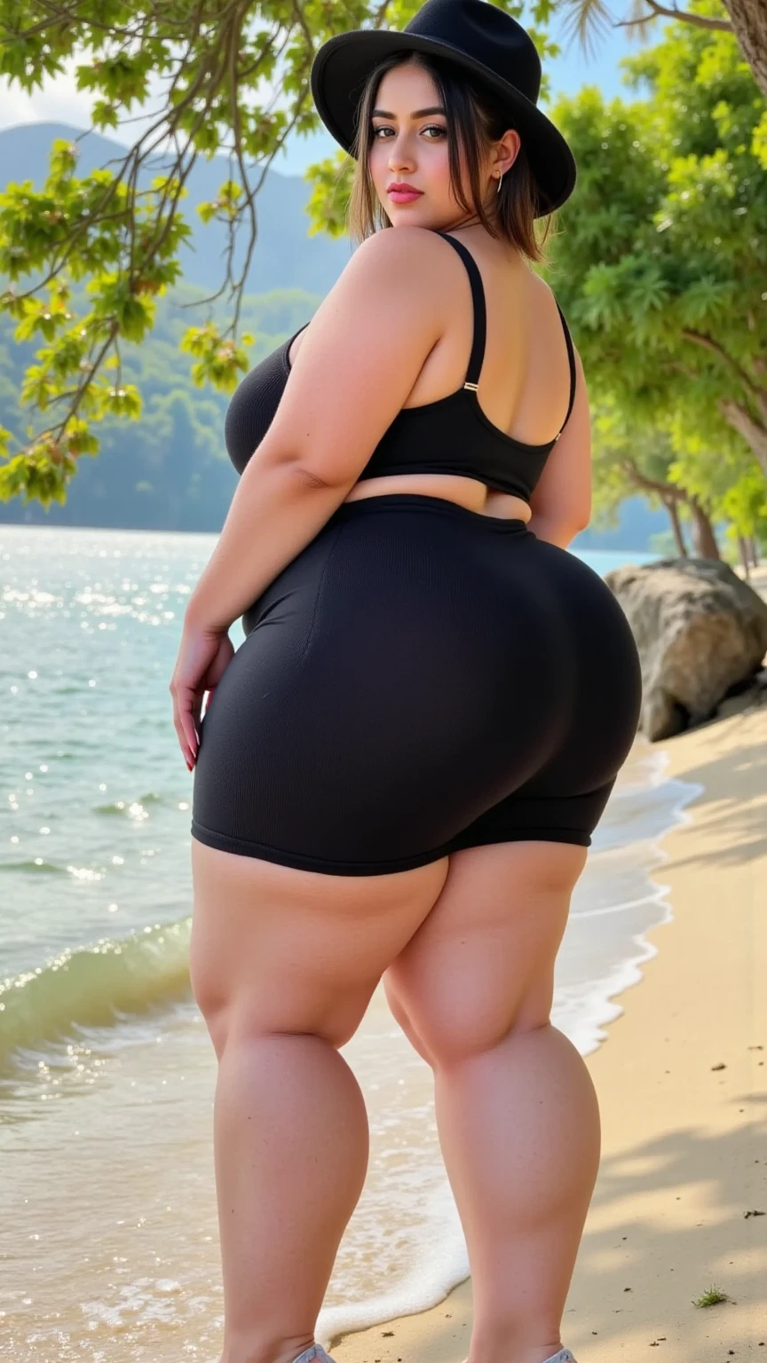 ((HIJAB MALAY GIRL)), ((BBW)), SHORTS, HUGE WIDE BUTT, WIDE BUTT, 63 YEAR OLD METURE women's, METURE women's, (ROSE LIPS), (ADIDAS SNEAKERS), (TIGH SKIRT), walking in style on a Village river, (ANGRY FACE EXPRESSION), TRANSPARENT, STAYING, THICK FOG. FOGGING,