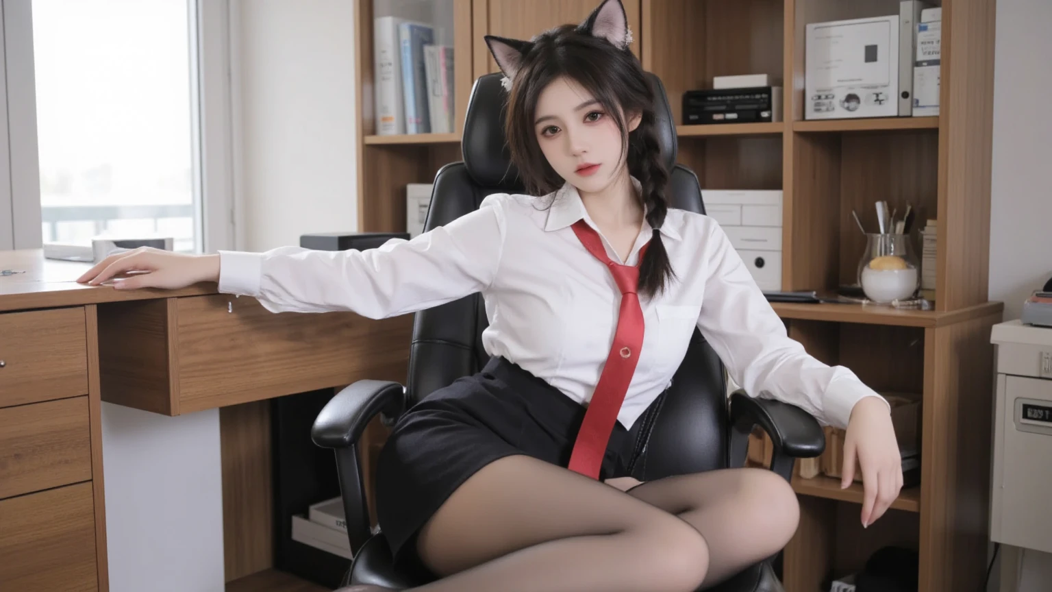 highest quality, shape, Super detailed, finely, High resolution, 8k wallpaper, 完璧なダイナミックな構shape, beautiful and detailed eyes,medium hair, big breasts, natural color lip、sexy pose,Life form, looking at the viewer, high school student, school uniform,high school girl 、fake animal ears,20 year old girl, Life form、on the bed,cum in pussy,sexをしている、Fair skin、whitening,(sex、vagina,sex:1.1),(vagina,sex:1.5),(cum in pussy:1.5)、NSFW, necklace, hetero, Life form,mole, mole under eye