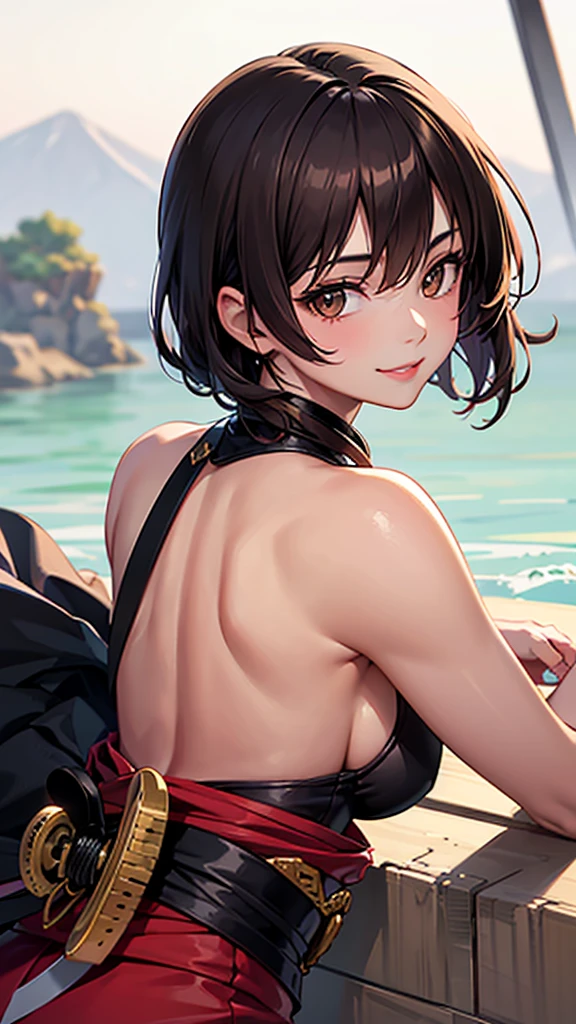 selfie, 1 garota, cabelo branco, olhos roxos, parted lips, corar, inventar, sorriso leve, bikini, Praia, suor, molhado, raios de luz, brilho, coxas, clavicle, cintura estreita, (obra de arte), Papel de parede,