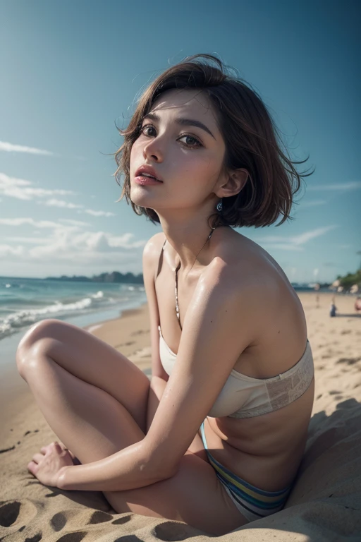 (Photorealistic),(High resolution close up), chest to head portrait of girl, Ultra detailed skin, beautiful lightning, award - winning photo,、flat breast、tiny chest、small tits、(Small bust:1.2)、Small bust、 (Very small、flat、small tit)、Soft belly、white  panties、full bodyesbian、、short-hair、Bob Hair、side poneyTail、Bright light. Extra small naked boobs exposed. Beautiful teen. Extra skinny and small. No shirt or bra. The smallest perky breasts. So small and skinny boobs. No shirt or bra naked bare tiny breasts. Walking on the beach away from viewer but looking back over shoulder. Small ass with the tightest body. Completely naked showing off full body. Extra small perky boobs and  exposed. Full body laying bed with many other girls around her with the same looks and body. (naked with the smallest boobs and small ). So clear and realistic.  or bra. Beautiful body head to ankles. Fully naked showing of skinny slender body with perfect bare . Laying in grass  showing off tiny asses.naked completely naked.  fully naked bodies. 5 girls on beach walking away looking back showing off fully naked bodies and perfect small asses. Group of skinny sexy friends showing asses and small boobs laying in big field. Group of sexy skinny girls. Tiny skinny bodies. Lots of girls on back showing off small boobs. Showing off small round asses. Lots of girls on the beach all naked and skinny. Sexy skinny group of girls.