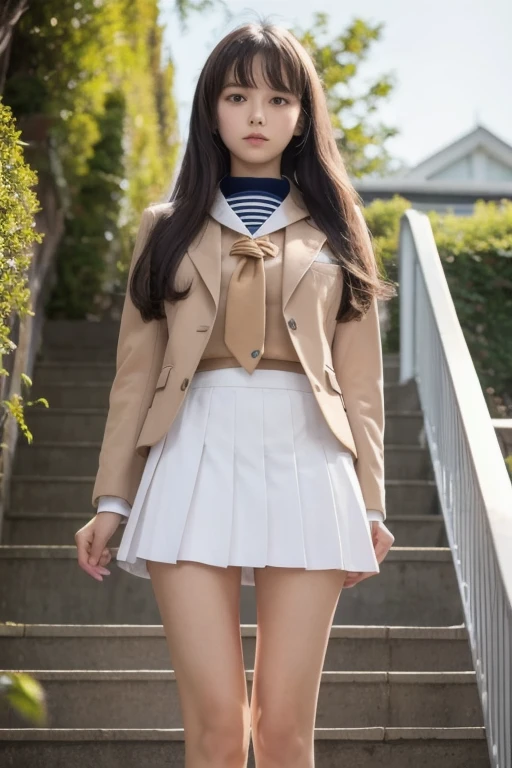 ulzzang-6500-v1.1, (Raw foto:1.2), (Photorealistic:1.4), Beautiful detailed girl, very detailed eyes and face, Beautiful detailed eyes, Ridiculous, Unbelievably ridiculous., huge file size, A highly detailed, high resolucion, Very detailed, Best Quality, Masterpiece, Chemomimi, ((Japanese girls' high school uniform)), Illustration, Very detailed, BAPV, integrated, 8K wallpaper, amazing, Fine details, Masterpiece, Best Quality, Highly detailed YTD uniform 8k wallpaper, light on the face, Cinematic lighting, 1Girl, 16yo, (()), ((Dynamic Pose))), (camel toes), (half), (Pantyhose), (Kneeling and sitting with your legs bent))