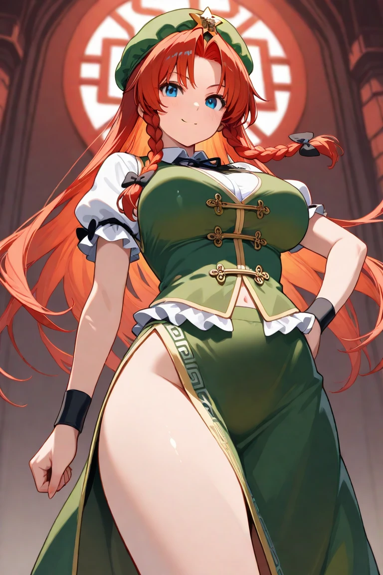 My name is Hikaru, I am a white test doll with long red hair and black eyes. I am 1.60 cm tall and weigh 46 kg. My breast sizes are 300 cm, my waist is 60 cm and my hips are 200 cm. Dressed in a yellow top along low-cut with green pants and hair with a low ponytail over my shoulder. With big breasts 300 cm
