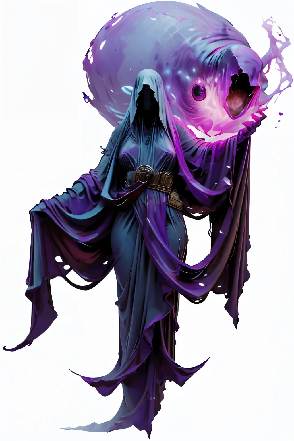(full body image, (forbidden to cut or not) they appear from head to toe, Formato PNG , transparent background, white background, a creature with a purple alien appearance, And a pink aura around you