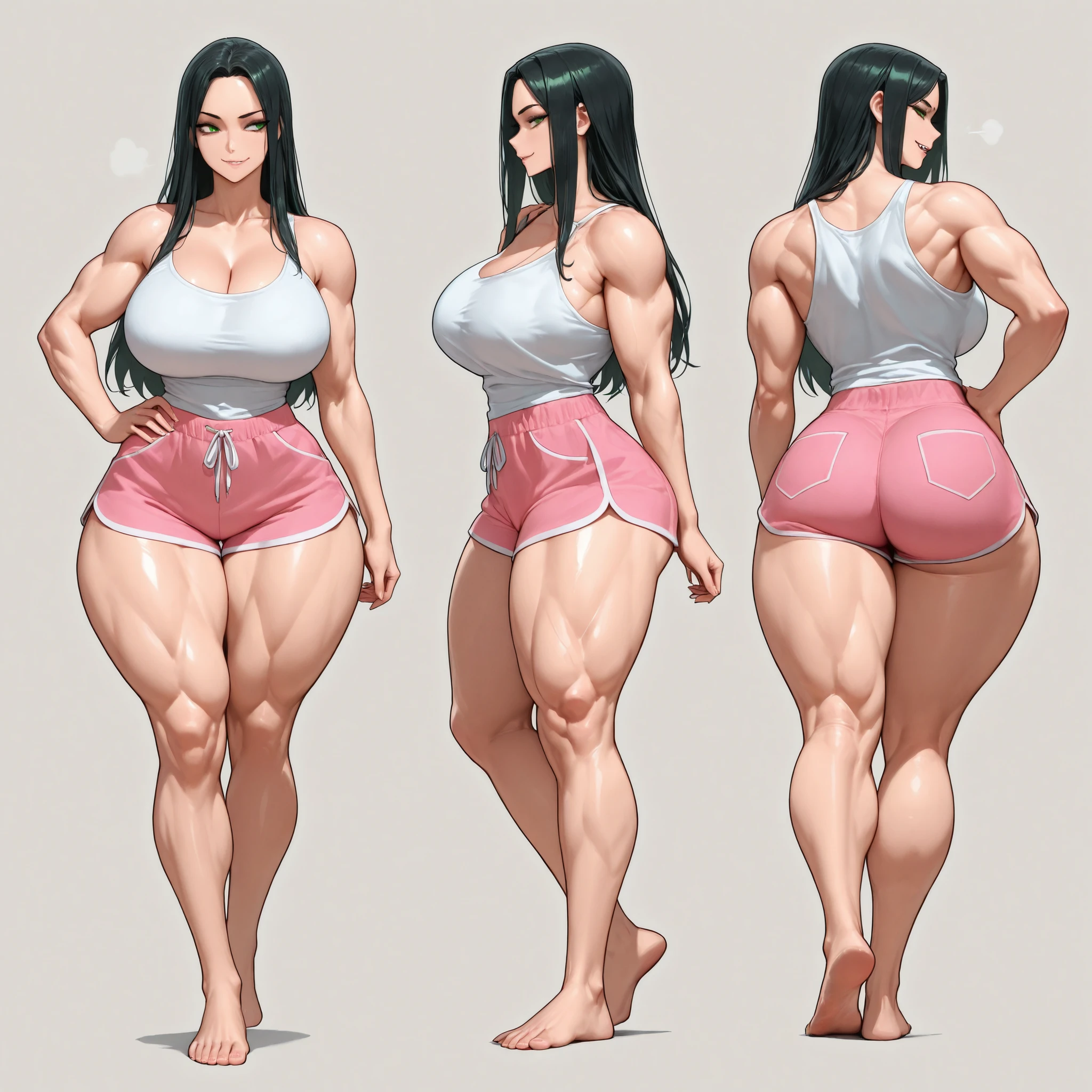 full body in image, full naked woman, naked body, (feet on image), simple hair, female naked body, curvy body, large hips, beautiful woman, thicc body, big thighs, voluptuous body, full thick body, dinamic pose, curve body. detalied pose, body, simple background, expressive face, focus on face, line art, sketch, Full body image of Heather from Total Drama, full body in image, wearing her original outfit (red top, grey pants, and sandals), long black hair, female body, slender and fit body, dynamic pose, detailed pose, simple background, expressive face showing confidence, focus on face, line art, sketch
