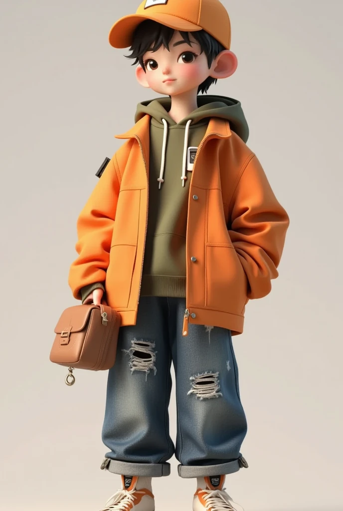 5 boy, Brown hair and blue eyes, Wearing a light green autumn coat, ((pee stain)), Happy and shy, Stand in the waiting hall of the station and spread your legs