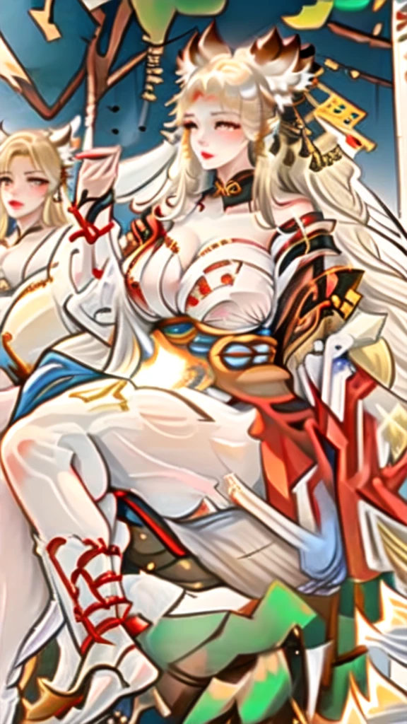 Boobs, white skin, blonde Chinese face