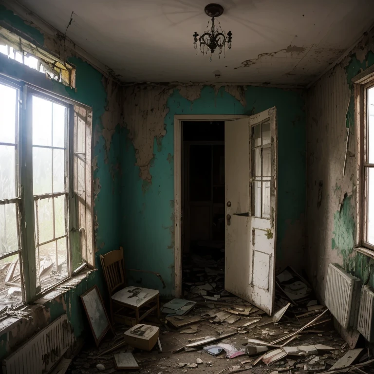 an old run down house with a broken window and a broken door, abandoned house, dilapidated house, an abandoned old, old abandoned house, dilapidated, old house, dilapidated houses, derelict, derelict house, location of a dark old house, abandoned, abandoned buildings, an abandoned, photo of poor condition