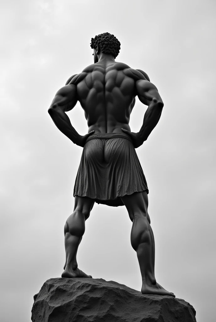 professional urban dancer as a statue in grey tones