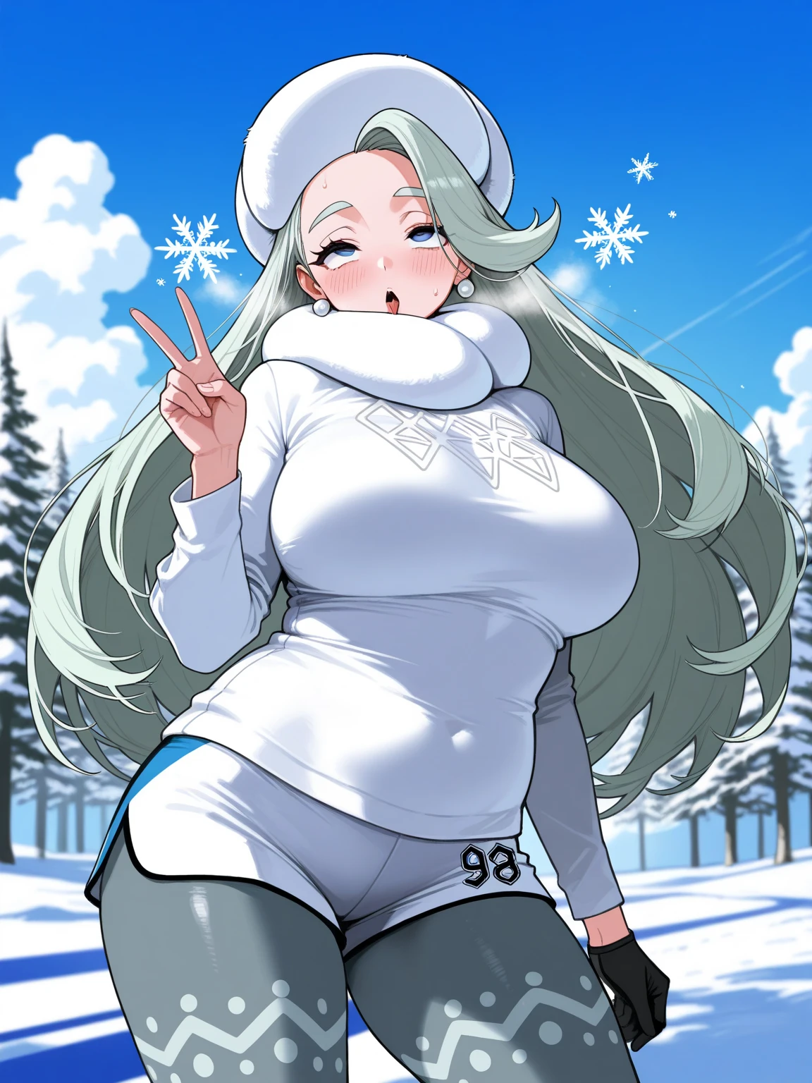 nsfw, (wearing nothing: 1.5), large breasts., 1 girl,  empty eyes ,snow mountain, a girl, airplane, ice texture, trading card, furious, crying, absurdly long hair, silver hair, odd eyes, aqua eyes, silver eyes, , beautiful breasts, hair ribbon, teenager, japanese idol, african, at funeral, fair skin, nipple , wet