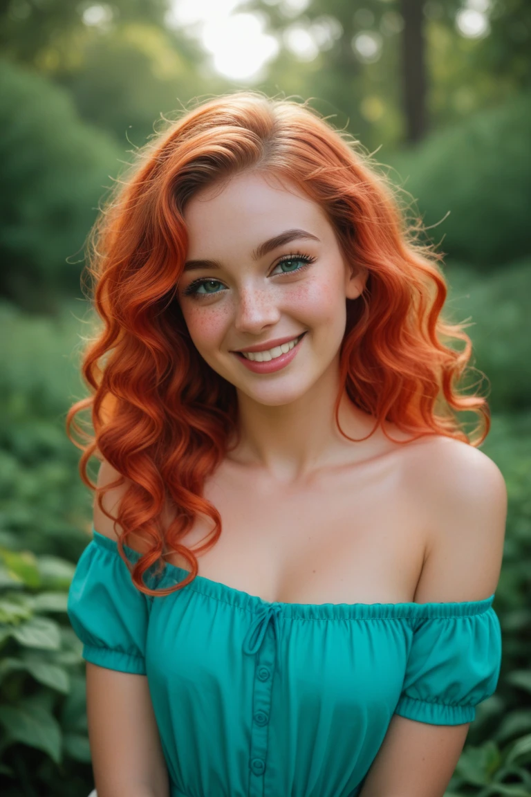 Janet Devlin with heart-shaped covers on her breasts and smiling
