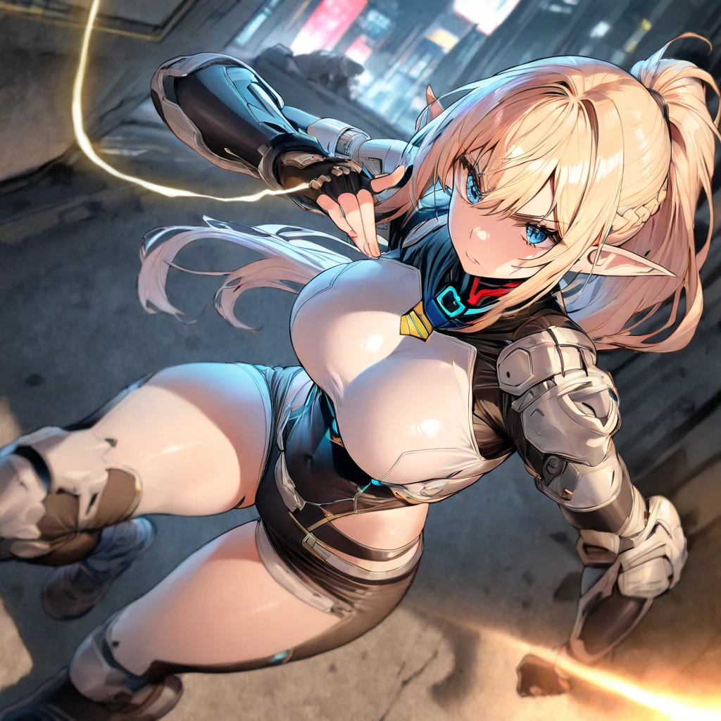  (best quality,4K,8K,high resolution,masterpiece:1.2),Extremely detailed,(Practical,photoPractical,photo-Practical:1.37),beautiful girl,Black long straight hair,fit,

Extremely detailed armpit,Beautiful and delicate sweat pores,smooth skin textures,Well presented,

(Sleeveless black tights, White Armor, Glowing red lining), (Moist armpits:1.2),

White hair, Red Eyes,