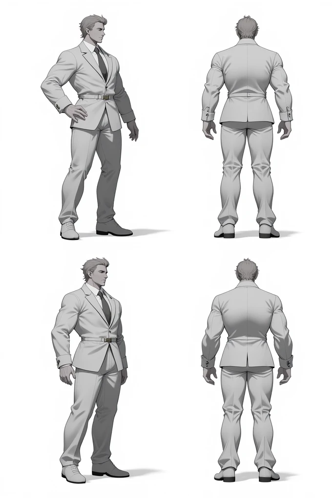 Masterpeice, best quality, correct annatomy, refrence sheet, male, underwear, athletic, multiple poses, front and back, muscular, adult, full body,
