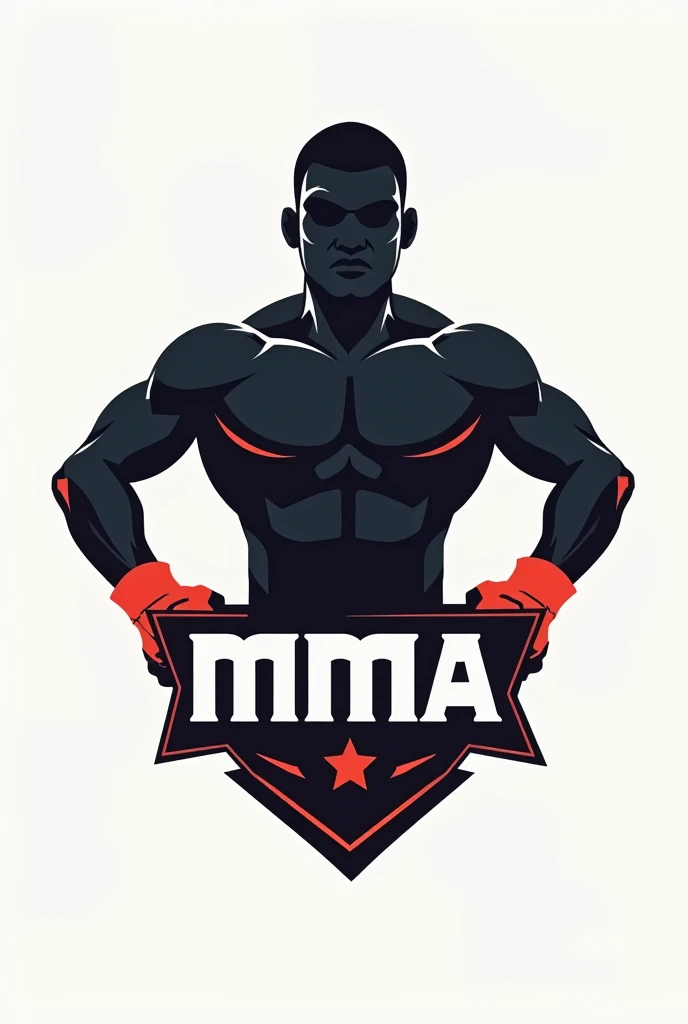 a dark shadow figure of an MMA fighter with the words "MMA monsta" written under it
