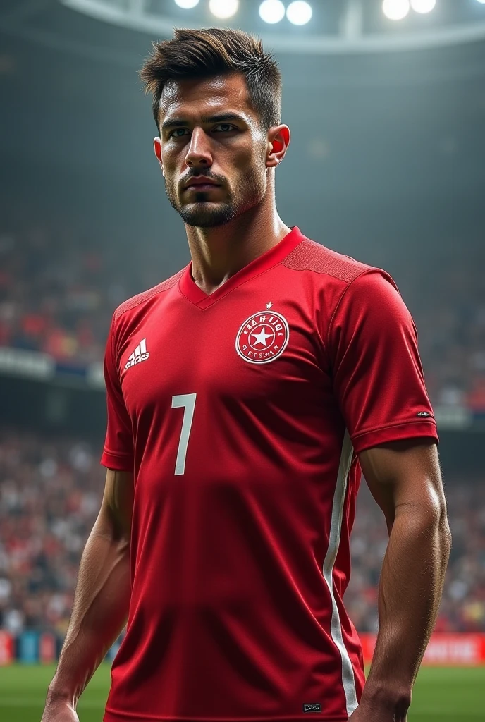 Canada red soccer jersey with white details