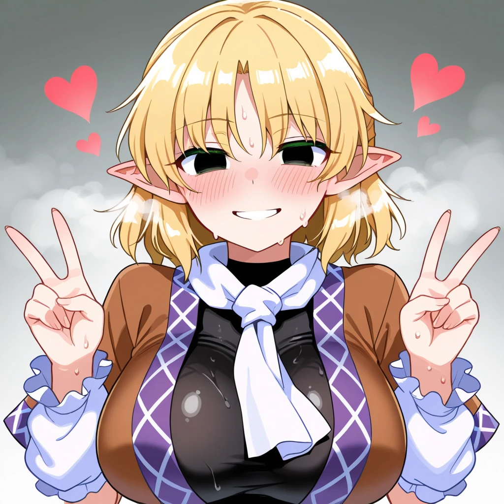 Blonde elf, hair in ponytail, ahegao, ??????????, having ???, missionary, bulldog, ????????, ahegao face, tongue out, heart eyes, ?????, large breasts, happy, outdoors, ??????, pretty hands, pretty feet