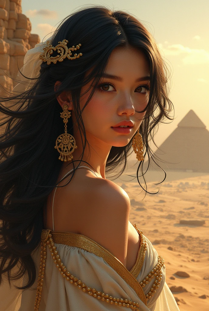 Beutiful women，A desert，Distress