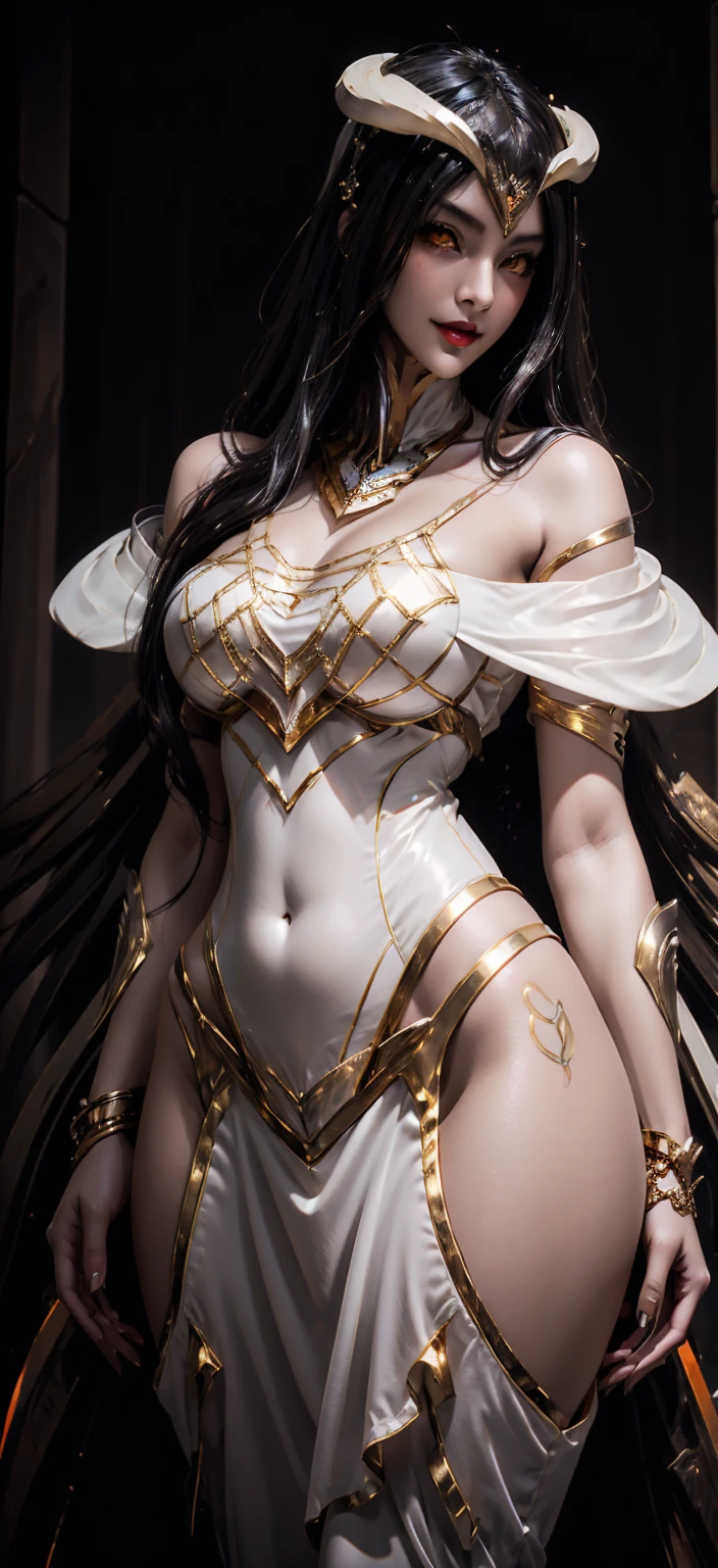 A werewolf, its fur a mix of silver and gold, eyes glowing with an otherworldly intensity. The image is a digitally rendered painting,Cropped shoulders, Mini skirt, Big thighs, Oily skin, The werewolf's claws are adorned with ornate Victorian engravings, contrasting against its savage appearance. The background is a smoky, dimly lit alleyway, adding an air of mystery  to the already captivating creature. The overall 
quality of the image is absolutely breathtaking, showcasing the artist's skill in blending fantasy and historical elements seamlessly.