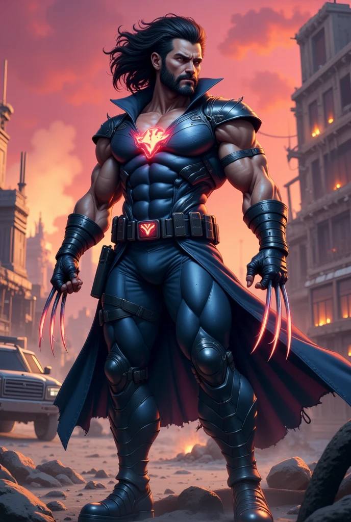 2d, masterpiece, best quality, 4k, 8k, ultra highres, raw photo in hdr, sharp focus, photo realism ,real life like, in a night city, detailed background, solo, (gloves, mask, skin tight), big pink, sweat, (by null-ghost, by thebigslick, by darkgem, by honovy), gorilla anthro, male focus, perfect purple eyes, full body, sfw, Whole Body, cape, Full View, Villain, Bad Guy, Evil, destroyed car, smirk, crazy, claws, fire, huge bulge,