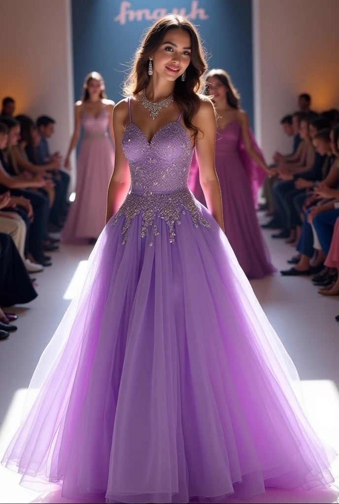 Girl wear prom gown
