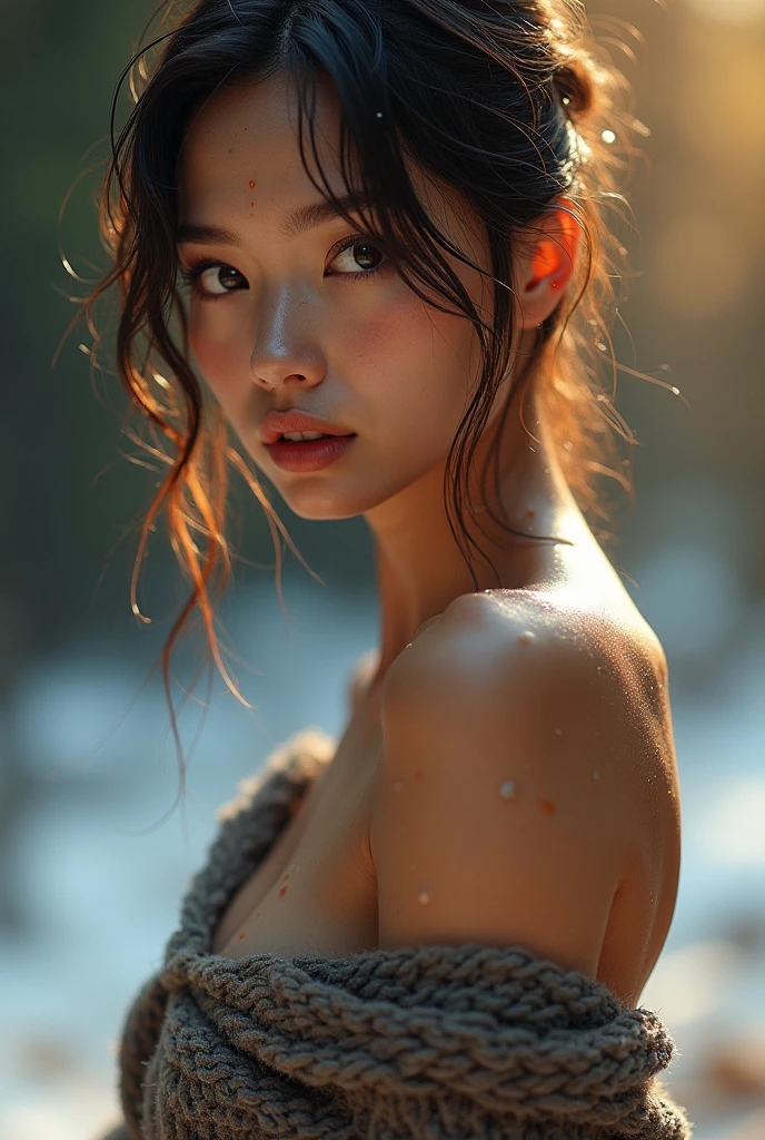 Naked, (photo realistic:1.4), (hyper realistic:1.4), (realistic:1.3),
(smoother lighting:1.05), (increase cinematic lighting quality:0.9), 32K,
1girl,20yo girl, realistic lighting, backlighting, light on face, ray trace, (brightening light:1.2), (Increase quality:1.4),
(best quality real texture skin:1.4), finely detailed eyes, finely detailed face,
(tired and sleepy and joy), (laugh:0), face closeup, t-shirts,
(Increase body line mood:1.1), (Increase skin texture beauty:1.1)