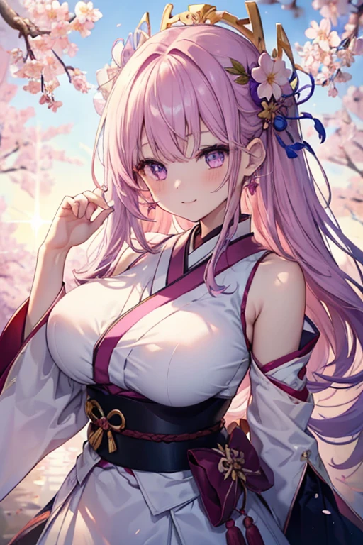 woman,pink hair,Two-color eyes,middle bust