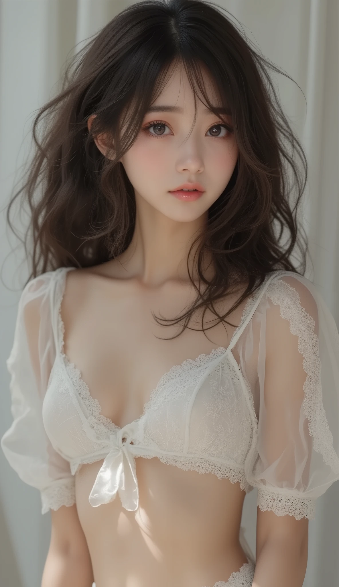 8k,ultra high resolution , Best Quality, masterpiece,rule of thirds,golden ratio,surreal,pictures, one woman,( girl:1.3),cute,cute顔, Beautiful Eyes in Every Detail , 細かくdetails,mature woman,princess,Full body,black hair,Loose curly hair,ID photo, luxurious and beautiful ,( famous Japanese idol girl),(((smile))),business suits,natural colored lips, She's standing in front of me ,smile,girl2人,red eyeshadow,wearing black tights,Booties, very delicate expression , delicate eye description,healthy body, ((Female 1)), Height: 160cm ,( thin waist:1.4)、( Beautiful :1.4), pink lips,Profile ,((( ideal figure))),Small A Cup Bust :2, portraits:2、 perfect anatomy 、鮮明な details、 details,thin lips,Perfect and beautiful face ,完璧でcute顔, meticulous skin , perfect limb that wraps around the body,thin waist, surreal,Light and Dark,fashion magazine cover,stage lights