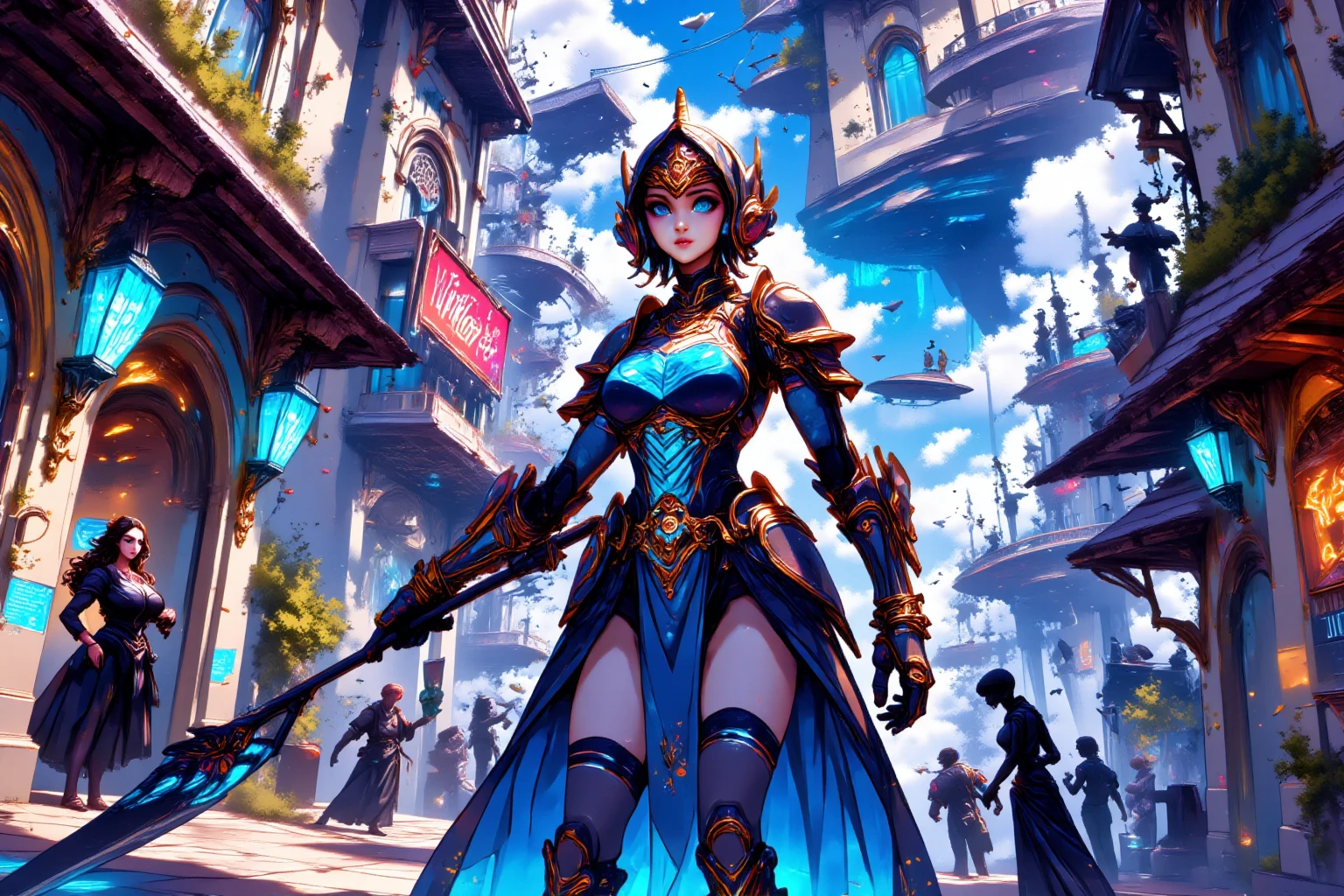 (((Multiplayer, Vivid Eyes, Man and Woman))), Best Quality, Realistic, Realistic, Award-Winning Illustrations, (Complex Details: 1.2), ((Fine Details)), (Intricate Details), (Cinematic Light, Best Quality Backlight), Clear Lines, Sharp Focus, Official Art, Unity 8k Wallpapers, Ridious, Incredibly Ridiculous, Fantasy Art, RTX, ((Award-winning Triangle Studio Close-up Photo)), 1 Boy, (Shut Up), Best Quality,4K, beautiful mysterious creatures, female, flying, surrealism, masterpieces of NCWINTERS, in mysterious country towns, masterpieces, intricate details, ff14style, urban painting, bridge, river, giant mushrooms, landscape, bright colors, (((full body portrait))),