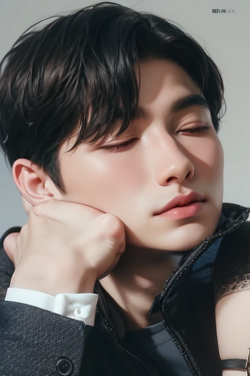 Hombre arafed acostado en una cama con un cigarrillo en la boca., Cai Xu Kun, pintar ulzzang, jinyoung shin, kim doyoung, hyung tae, handsome japanese demon boy, foto de perfil, yanjun chengt, largo, hombre surcoreano, Hong June Hyung, kim taejin, kanliu666, aesthetic jinyoung pimple