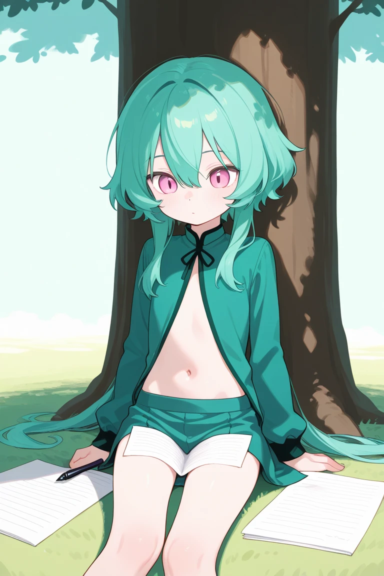 high quality hat,hat bow,green hair,green eyes,komeiji koishi,short hair nude vaginal sex standing position, one leg up nsfw