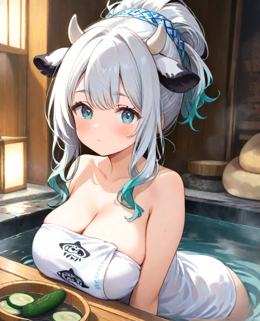 onsen, (((2girls:1.4))), ((height_difference:1.3)), ((size_difference:1.4)), (looking_at_another:1.7), (yuri:1.2), they look at another a (giantess:1.4) girl, (catgirl:1.4), naked, , huge breasts, cute, adorable, onsen, blushing, smug, tall, bra