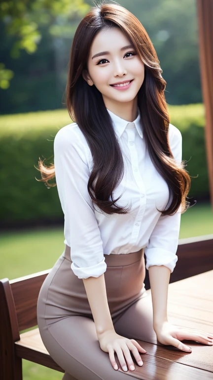 1 Girl,garden,Soft Light,Chinese Beauty,Tight Fit,business attire,