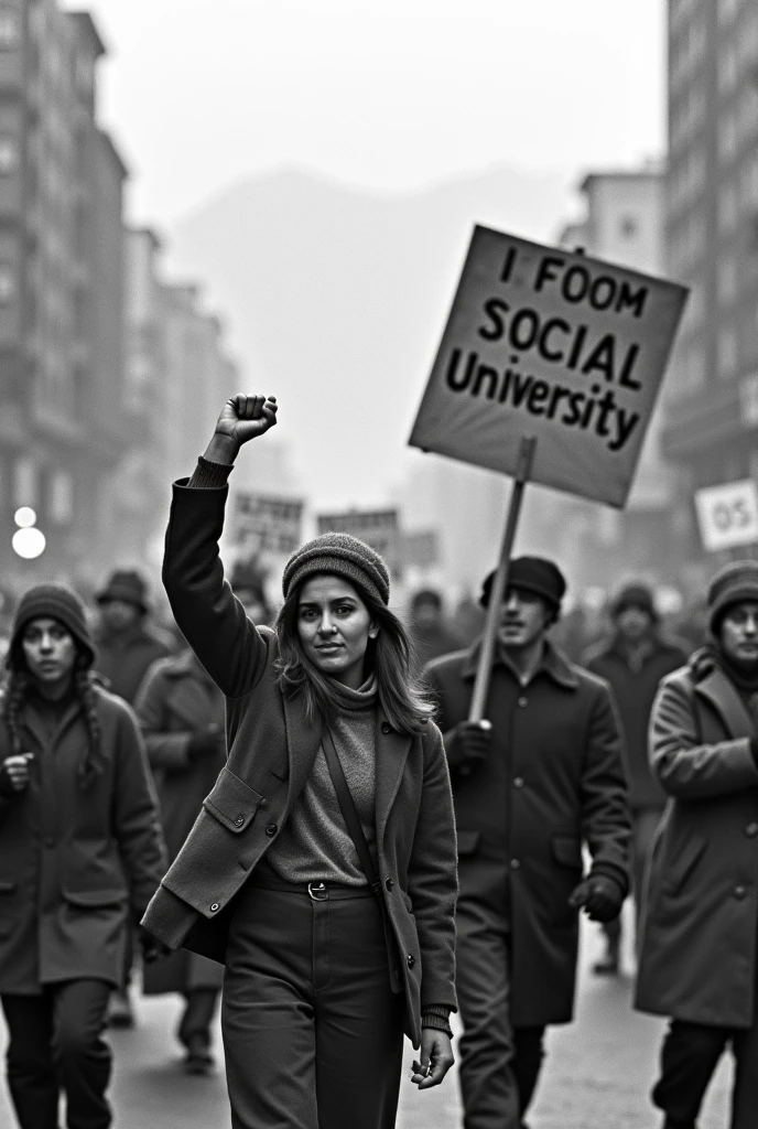 Create images of the 1968 student movement

