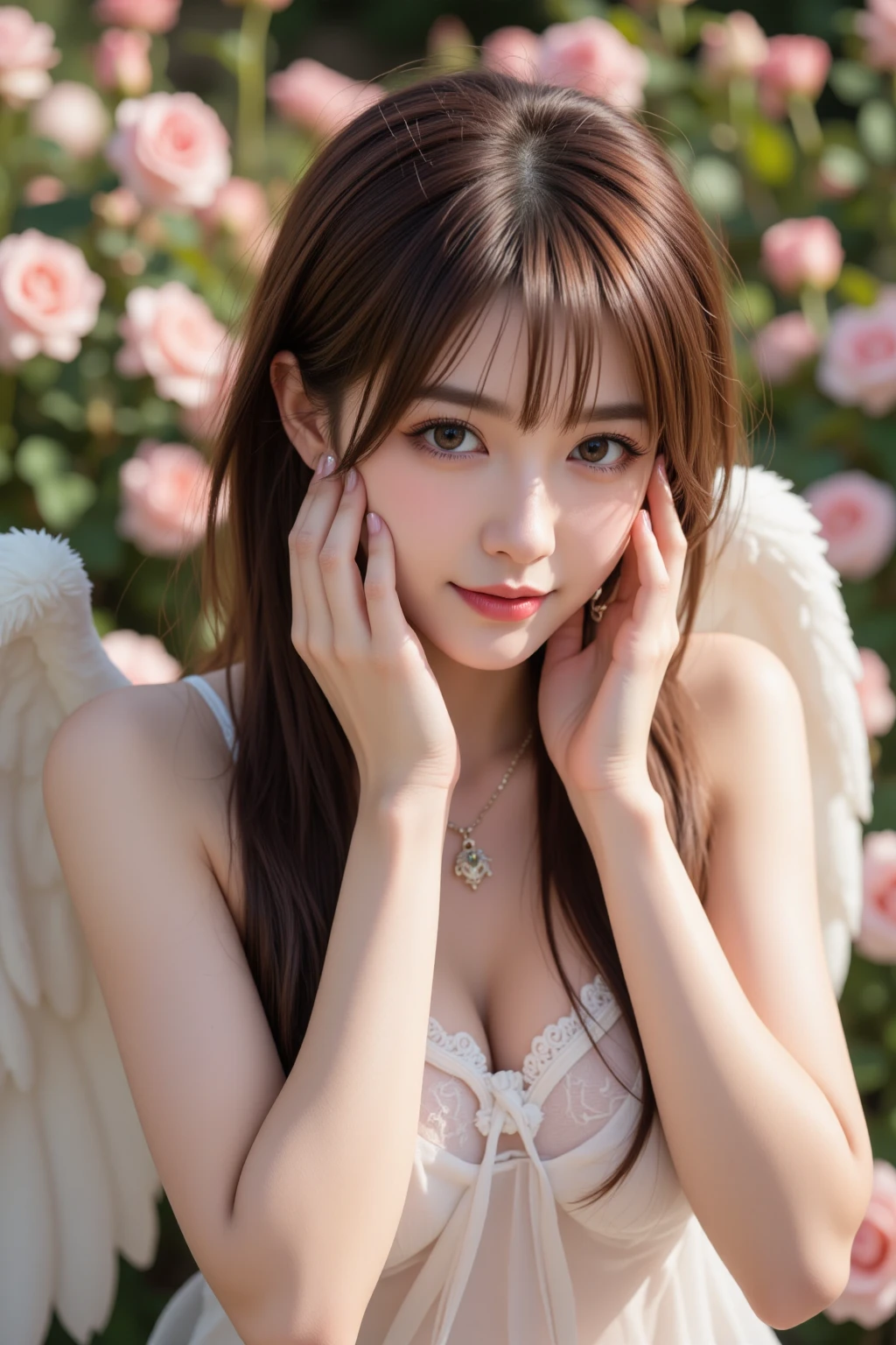 ((((NSFW))))、8K、High resolution、(In detail)、Highest quality、masterpiece、Anatomically correct、(1A young 12-year-old naked angel: 1.5)、(She has white wings on her back)、Super cute girl、Lying on your back:2.0 、Knees up and legs apart、I can see the vagina、My nipples are erect、((Leg fetish images))、((Sensual look、A little smile))、Sweaty and flushed skin:1.5 、Lamp light at night、Huge bed with white sheets、Brown medium-long hair、A sweaty, flushed body right after intense sex、ベッドにLying on your backで横たわる、Spread your legs up: 1.5 、Hold both legs and spread them apart: 1.5 、Lift your legs up:1.5 、Well-formed vagina、My vagina is wet and spread open: 1.5 、Erect clitoris、Glamorous body:1.5 、Spread your legs、Thin waist: 1.5 、Waistline: 1.5 、Slender body: 1.5 、