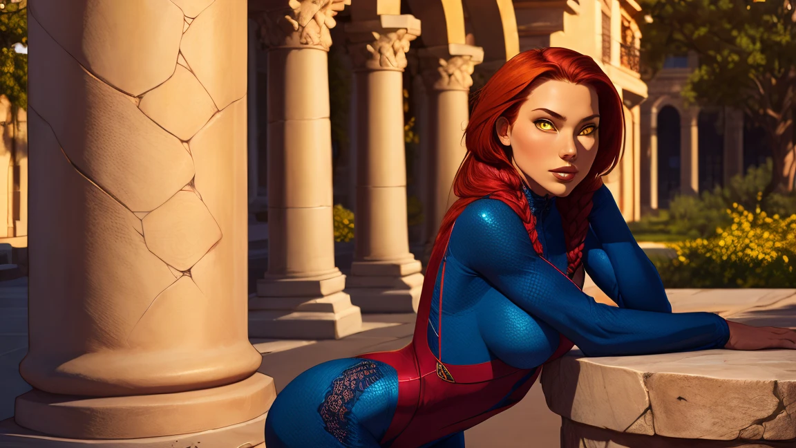 Realistic, Cinema Lighting, Cool pose, View Viewer, One girl, Russian women, 30 years old, Long Hair, Redhead, naked, spy, whole body, Are standing, (only), Street Fighter Art Style, zipper, zipper full length, Partially defrosted, blue eyes, White Background, Character Sheet