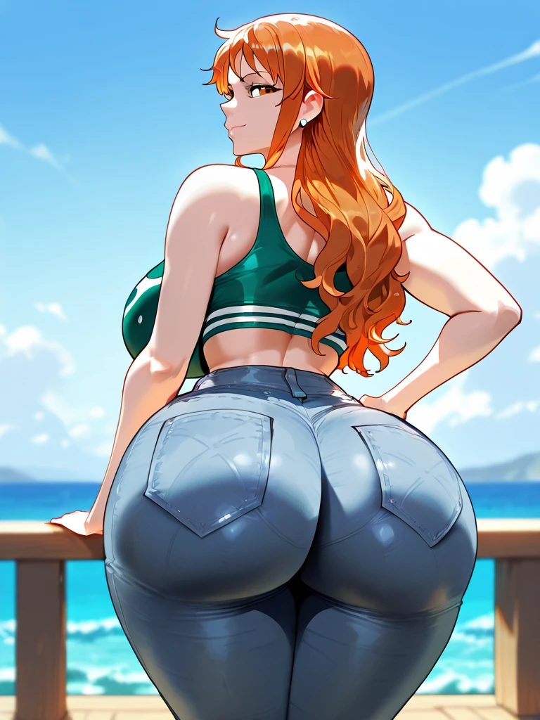 rangiku matsumoto, long hair, (blue eyes:1.5), orange hair, mole, mole under mouth, parted bangs, huge_breasts, 1chica, solamente, Afrodita, adornos para el cabello, flores en el cabello, pechos enormes, cuello, pulseras doradas, obra maestra, mejor calidad, colores vibrantes, NSFW, oversized gigantic breast, Mujer completamente madura, Cabello largo, happy face, in the park, (Beautiful_cara:1.5), (estrecho_cintura) cinematic lighting, bust shot, extremely detailed CG unity 8k wallpaper, muscular, (gigantic breasts:1.0), big eyes, (curvy:0.8), caustics, (sunbeam:0.8), water up to the chest, oversized gigantic breast, BBW | Mujer completamente madura,{{{1girll}}}, {{{La mejor calidad}}}, {{{HDR, hiper HD, 8k }}}, {{Pintura ultrafina}}, {{{Obra maestra}}}, {{Ultra detallado}}, {{extreme detail description}}, (Pechos gigantescos de escote:1.5), smile, 1girl, solo, hair over shoulder, tsunade, blonde hair, Bangs, long hair, 1 girl, closed mouth, (innocent_big_eyes:1.0), Light_Smile, masterpiece, best quality, detailed face, detailed eyes, highres, leggings, park, wide hips, thick thighs, huge round fake breast, huge ass, erotic smile face, shiny skin, open mouth, breasts squeezed together, sport bra, on the park, walking, bbw ass, looking back, sunburned ass, full body, extremely detailed pupils, extremely detailed hands,
