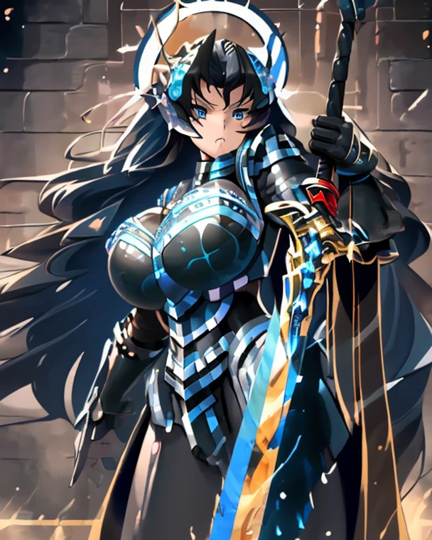 A beautiful female warrior is wearing revealing clothes and preparing for a strong attack.. Japanese manga style, Contains adult content