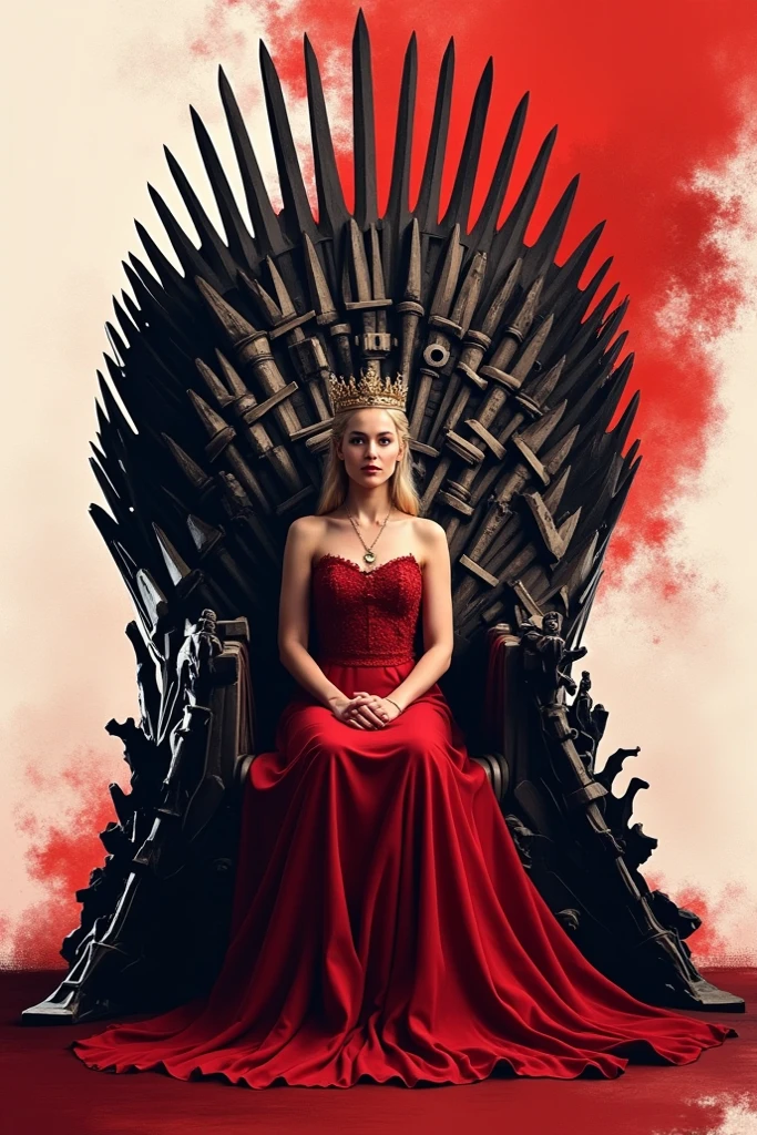 Danaerys Targaryen, red dress, throne room